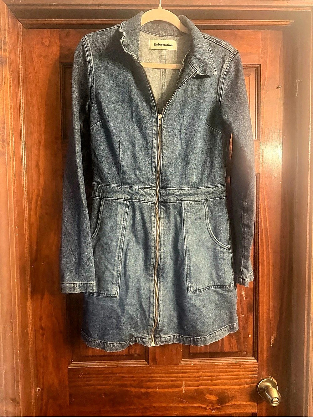 Reformation Kensington Denim Dress in Blue